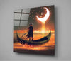 Red Moon Glass Wall Art by Insigneart USA