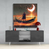 Red Moon Glass Wall Art by Insigneart USA