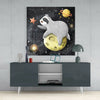 Laziness on the Moon Glass Wall Art by Insigneart USA