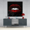 Red Lips Glass Wall Art by Insigneart USA