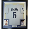 Framed Autographed/Signed Al Kaline 35x39 Detroit Grey Baseball Jersey JSA COA