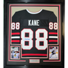 Framed Autographed/Signed Patrick Kane 35x39 Chicago Black Hockey Jersey JSA COA by Hall of Fame Sports Memorabilia