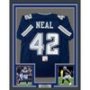 Framed Autographed/Signed Keanu Neal 35x39 Dallas Blue Football Jersey PSA/DNA COA