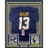 Framed Autographed/Signed Keenan Allen 35x39 Los Angeles LA Navy Blue Football Jersey JSA COA