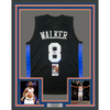 Framed Autographed/Signed Kemba Walker 35x39 New York Black Basketball Jersey JSA COA