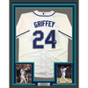 Framed Autographed/Signed Ken Griffey Jr. 35x39 Seattle Cream Baseball Jersey Beckett BAS COA