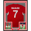 Framed Autographed/Signed Kenny Dalglish 35x39 Liverpool Red Carlsberg Soccer Jersey Beckett BAS COA