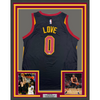 Framed Autographed/Signed Kevin Love 35x39 Cleveland Black Basketball Jersey Beckett BAS COA