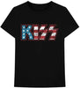 Kiss Distressed Americana Logo Black Unisex Short Sleeve T-shirt Med [T-Shirt] by Rock Band Apparel