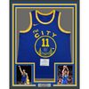 Framed Autographed/Signed Klay Thompson 35x39 Golden State Warriors Blue Basketball Jersey Fanatics COA
