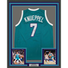 Framed Autographed/Signed Kon Knueppel 35x39 Charlotte Teal Basketball Jersey JSA COA by Hall of Fame Sports Memorabilia