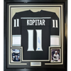 Framed Autographed/Signed Anze Kopitar 35x39 Los Angeles LA Black Hockey Jersey JSA COA by Hall of Fame Sports Memorabilia