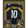 Framed Autographed/Signed Kordell Stewart 35x39 Pittsburgh Black Football Jersey Beckett BAS COA by Hall of Fame Sports Memorabilia