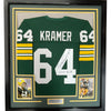 Framed Autographed/Signed Jerry Kramer HOF 2018 35x39 Green Bay Green Football Jersey JSA COA