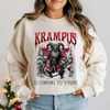 Krampus Is Coming To Town Sweatshirt – Gothic Christmas Shirt by Dog Mom Hat