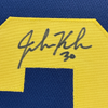 Framed Autographed/Signed John Kuhn 35x39 Green Bay Blue Retro Football Jersey JSA COA