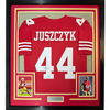 Framed Autographed/Signed Kyle Juszczyk 35x39 San Francisco Red Football Jersey Beckett BAS COA