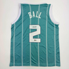 Autographed/Signed LaMelo Ball Charlotte Teal Basketball Jersey Beckett BAS COA