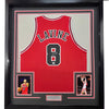 Framed Autographed/Signed Zach LaVine 35x39 Chicago Red Basketball Jersey Beckett BAS COA