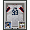 Framed Autographed/Signed Lance Lynn 35x39 Chicago White Retro Baseball Jersey Beckett BAS COA