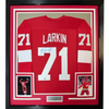 Framed Autographed/Signed Dylan Larkin 35x39 Detroit Red Hockey Jersey Beckett BAS COA by Hall of Fame Sports Memorabilia