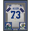 Framed Autographed/Signed Larry Allen 35x39 Dallas White Football Jersey JSA COA