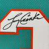 Framed Autographed/Signed Larry Csonka 35x39 Miami Teal Football Jersey JSA COA