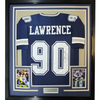 Framed Autographed/Signed Demarcus Lawrence 35x39 Dallas Blue Football Jersey JSA COA