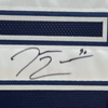 Framed Autographed/Signed Demarcus Lawrence 35x39 Dallas Blue Football Jersey JSA COA