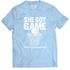 She Got Game - T-Shirt - Light Blue by Bigger Than Basketball