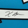 Framed Autographed/Signed Xavier Legette 35x39 Carolina Blue Football Jersey Beckett BAS COA