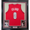 Framed Autographed/Signed Damian Lillard 35x39 Portland Red Basketball Jersey JSA COA by Hall of Fame Sports Memorabilia