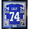 Framed Autographed/Signed Bob Lilly HOF 80 35x39 Dallas Retro Blue Football Jersey JSA COA by Hall of Fame Sports Memorabilia