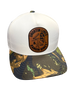 Lines & Dimes | Camo Leather Patch Snapback by Luckless Outfitters