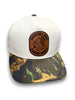 Lines & Dimes | Camo Leather Patch Snapback by Luckless Outfitters