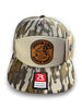 Lines and Dimes | Rawhide Leather Patch Hat Mossy Oak Camo by Luckless Outfitters