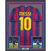 Framed Autographed/Signed Lionel Leo Messi 35x39 FC Barcelona Soccer Jersey Beckett BAS COA