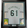 Framed Autographed/Signed Livan Hernandez 97 WS MVP 35x39 Florida Grey Baseball Jersey PSA/DNA COA