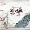 "Livin' That Baseball Mom Life" Short Sleeve Crew Neck - Premium 100% Cotton Baseball Mom Graphic Tee, Game Day Sports Mom Gift, Soft Lived-In Heavyweight Bleacher Life Shirt, Cactus & Clay Aesthetic Baseball Top, Made in USA Team Mom Apparel