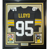 Framed Autographed/Signed Greg Lloyd 35x39 Pittsburgh Black Football Jersey Beckett BAS COA by Hall of Fame Sports Memorabilia