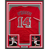 Framed Autographed/Signed Logan O'Hoppe 35x39 Los Angeles LA Anaheim Red Baseball Jersey Beckett BAS COA