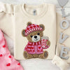 Love Coffee Teddy Valentine Sweatshirt – Furry Look 3D Print Sweater by Adorb Custom Tees