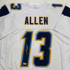Autographed/Signed Keenan Allen Los Angeles LA White Football Jersey Beckett BAS COA by Hall of Fame Sports Memorabilia