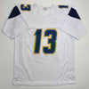 Autographed/Signed Keenan Allen Los Angeles LA White Football Jersey Beckett BAS COA by Hall of Fame Sports Memorabilia