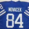 Autographed/Signed Jay Novacek Dallas Blue Football Jersey Beckett BAS COA by Hall of Fame Sports Memorabilia