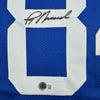 Autographed/Signed Jay Novacek Dallas Blue Football Jersey Beckett BAS COA by Hall of Fame Sports Memorabilia