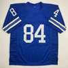 Autographed/Signed Jay Novacek Dallas Blue Football Jersey Beckett BAS COA by Hall of Fame Sports Memorabilia