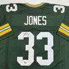 Autographed/Signed Aaron Jones Green Bay Green Football Jersey Beckett BAS COA by Hall of Fame Sports Memorabilia