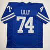 Autographed/Signed Bob Lilly HOF 80 Dallas Retro Blue Football Jersey JSA COA by Hall of Fame Sports Memorabilia