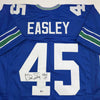 Autographed/Signed Kenny Easley HOF 17 Seattle Blue Football Jersey JSA COA by Hall of Fame Sports Memorabilia